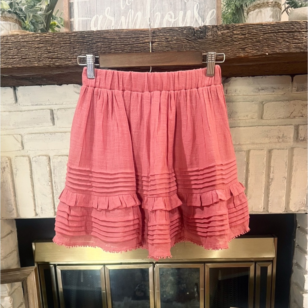 Dusty Rose Boho Ruffled Skirt w/ Shorts by Mustard Seed